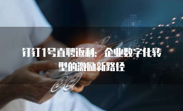 钉钉1号直聘返利:企业数字化转型的激励新路径