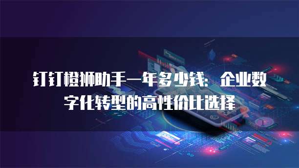 钉钉橙狮助手一年多少钱:企业数字化转型的高性价比选择