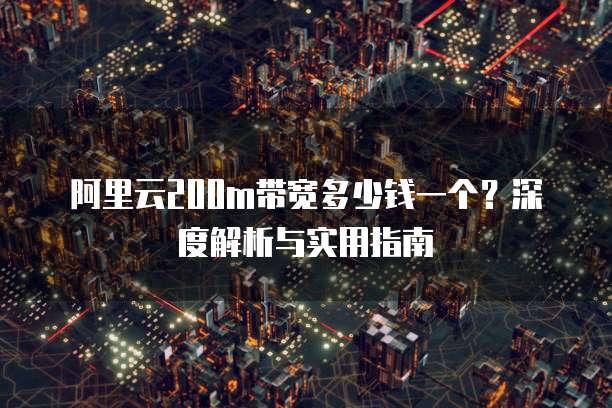 阿里云200m带宽多少钱一个?深度解析与实用指南