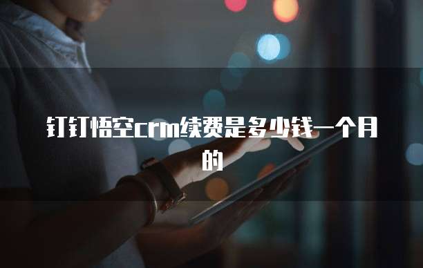 钉钉悟空crm续费是多少钱一个月的