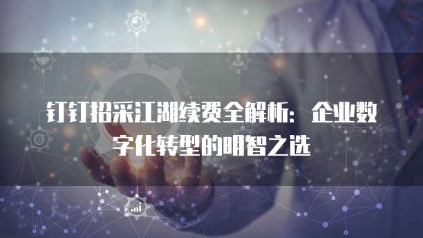 钉钉招采江湖续费全解析:企业数字化转型的明智之选