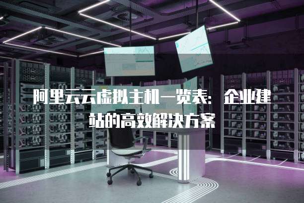 阿里云云虚拟主机一览表：企业建站的高效解决方案