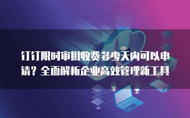 钉钉限时审批收费多少天内可以申请?全面解析企业高效管理新工具