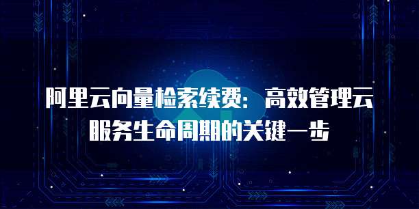 阿里云向量检索续费:高效管理云服务生命周期的关键一步