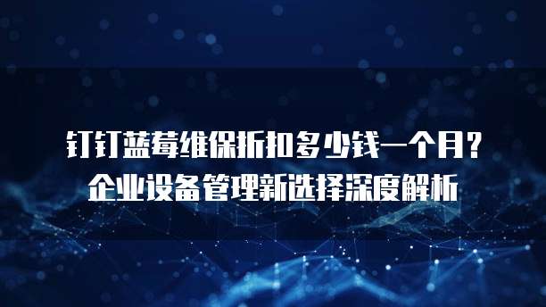 钉钉蓝莓维保折扣多少钱一个月?企业设备管理新选择深度解析