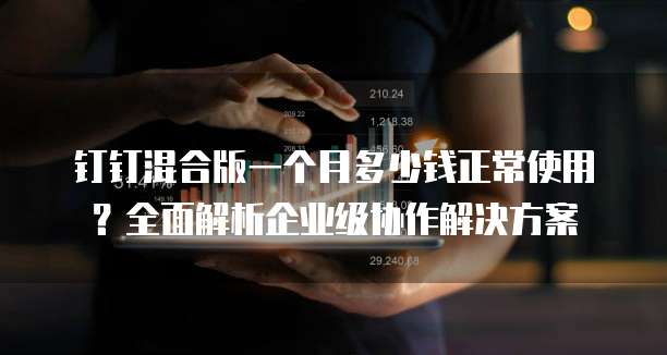 钉钉混合版一个月多少钱正常使用?全面解析企业级协作解决方案