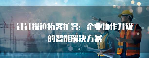 钉钉探迹拓客扩容：企业协作升级的智能解决方案