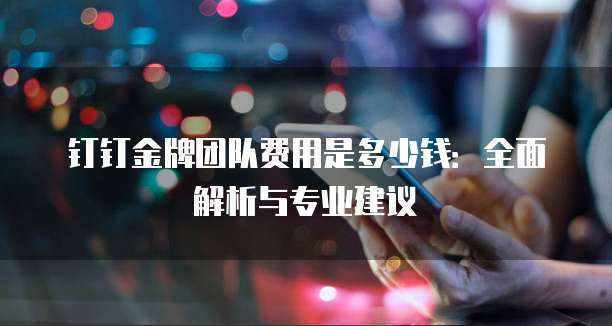 钉钉金牌团队费用是多少钱:全面解析与专业建议