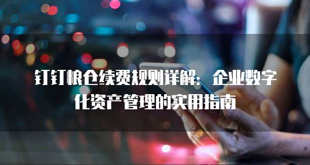 钉钉粮仓续费规则详解:企业数字化资产管理的实用指南