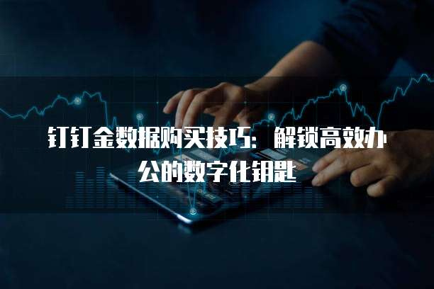 钉钉金数据购买技巧:解锁高效办公的数字化钥匙