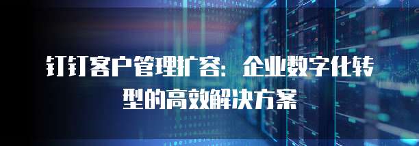 钉钉客户管理扩容：企业数字化转型的高效解决方案
