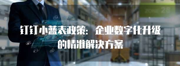 钉钉小蓝表政策:企业数字化升级的精准解决方案