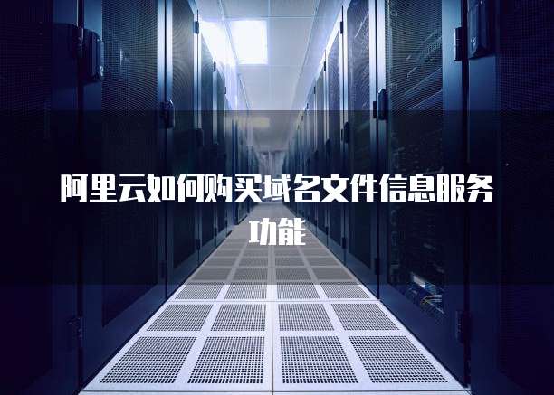 阿里云如何购买域名文件信息服务功能