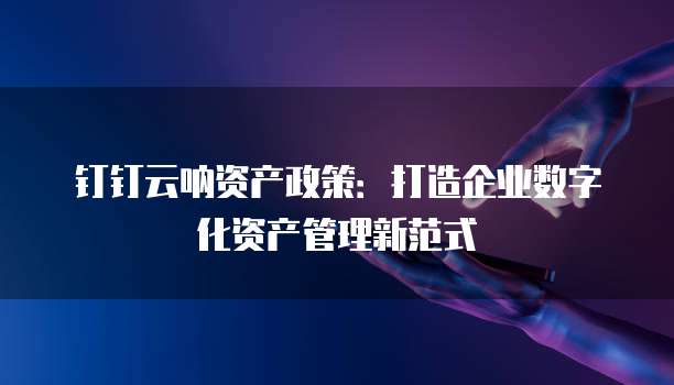 钉钉云呐资产政策:打造企业数字化资产管理新范式