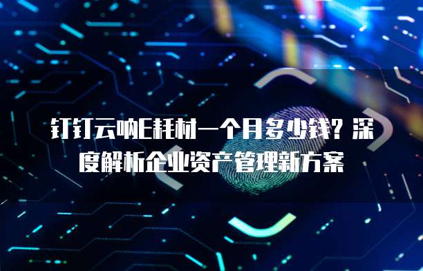 钉钉云呐E耗材一个月多少钱?深度解析企业资产管理新方案