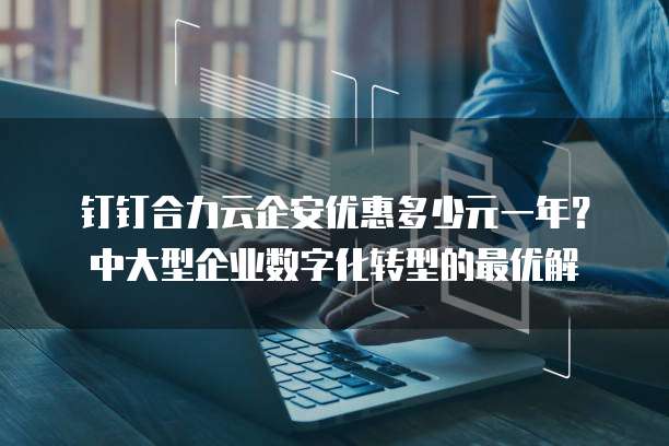 钉钉合力云企安优惠多少元一年?中大型企业数字化转型的最优解