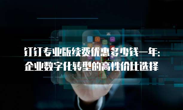 钉钉专业版续费优惠多少钱一年:企业数字化转型的高性价比选择