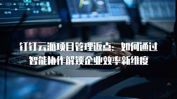 钉钉云派项目管理返点：如何通过智能协作解锁企业效率新维度