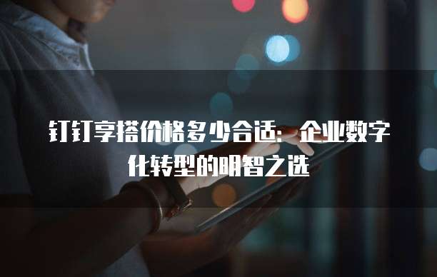 钉钉享搭价格多少合适:企业数字化转型的明智之选