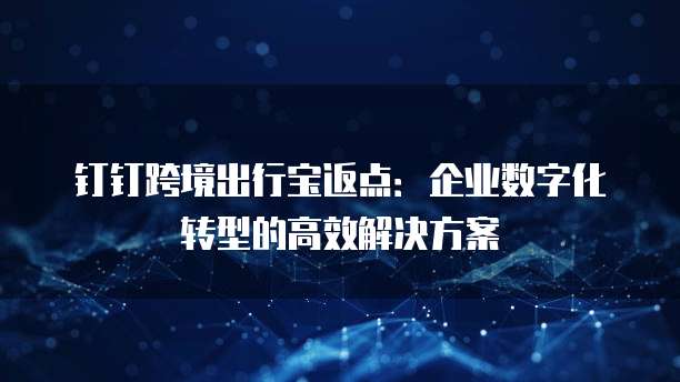钉钉跨境出行宝返点:企业数字化转型的高效解决方案