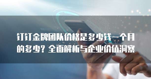 钉钉金牌团队价格是多少钱一个月的多少?全面解析与企业价值洞察