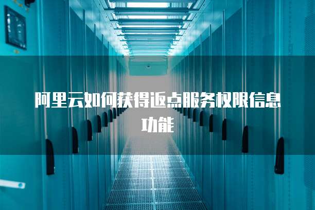 阿里云如何获得返点服务权限信息功能
