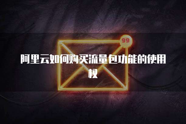 阿里云如何购买流量包功能的使用权