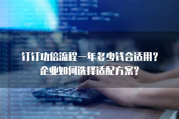 钉钉功倍流程一年多少钱合适用?企业如何选择适配方案?