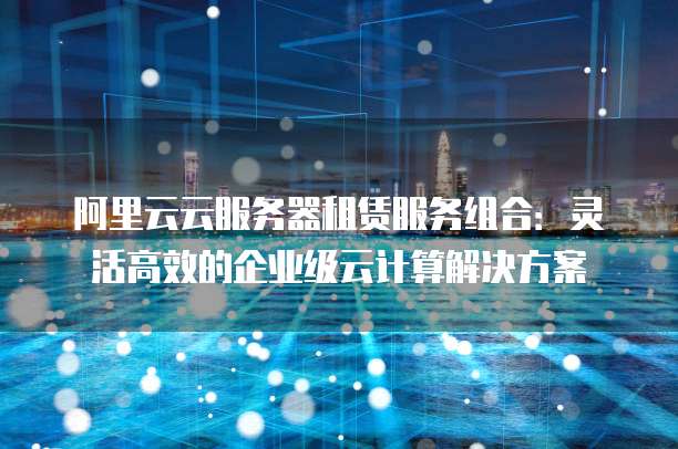 阿里云云服务器租赁服务组合:灵活高效的企业级云计算解决方案