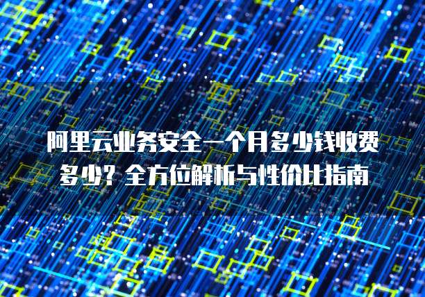阿里云业务安全一个月多少钱收费多少?全方位解析与性价比指南