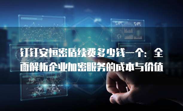 钉钉安恒密盾续费多少钱一个:全面解析企业加密服务的成本与价值