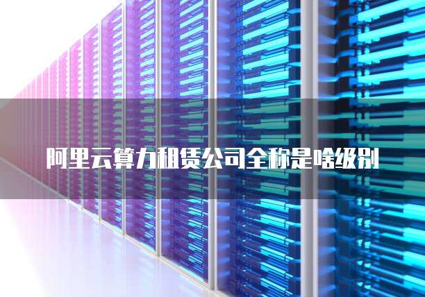 阿里云算力租赁公司全称是啥级别
