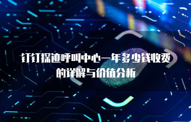 钉钉探迹呼叫中心一年多少钱收费的详解与价值分析
