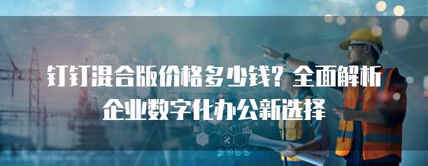 钉钉混合版价格多少钱?全面解析企业数字化办公新选择