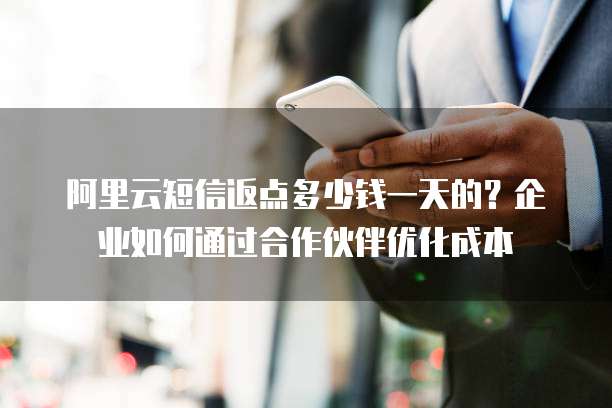 阿里云短信返点多少钱一天的?企业如何通过合作伙伴优化成本