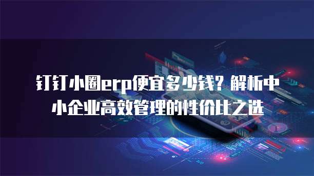 钉钉小圈erp便宜多少钱?解析中小企业高效管理的性价比之选