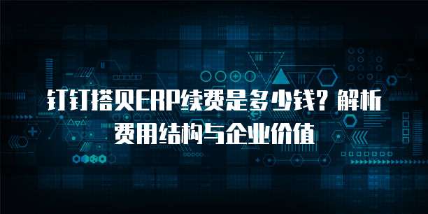 钉钉搭贝ERP续费是多少钱?解析费用结构与企业价值
