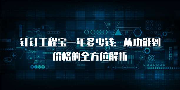 钉钉工程宝一年多少钱:从功能到价格的全方位解析
