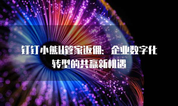钉钉小熊U管家返佣:企业数字化转型的共赢新机遇