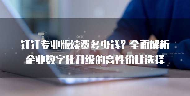钉钉专业版续费多少钱?全面解析企业数字化升级的高性价比选择