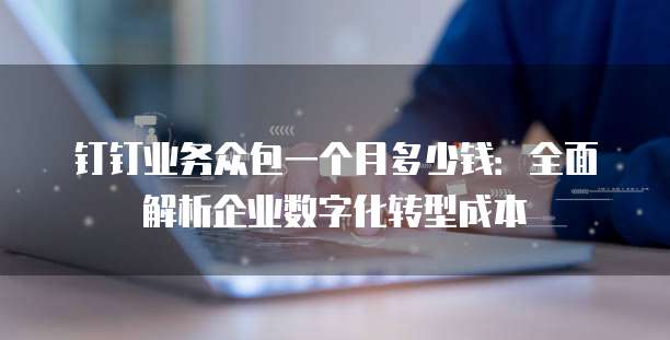 钉钉业务众包一个月多少钱:全面解析企业数字化转型成本