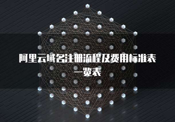 阿里云域名注册流程及费用标准表一览表