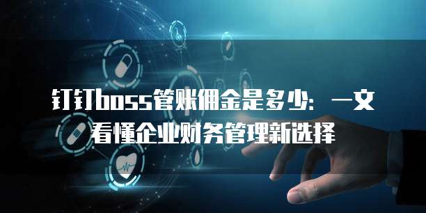 钉钉boss管账佣金是多少:一文看懂企业财务管理新选择