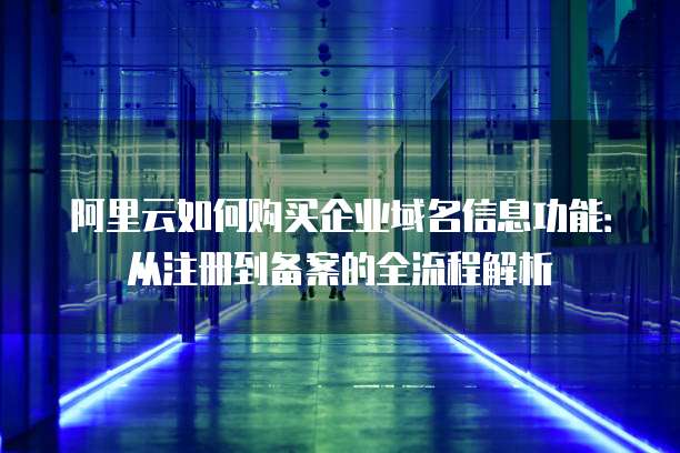 阿里云如何购买企业域名信息功能：从注册到备案的全流程解析