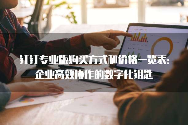 钉钉专业版购买方式和价格一览表:企业高效协作的数字化钥匙