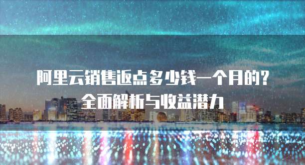 阿里云销售返点多少钱一个月的?全面解析与收益潜力