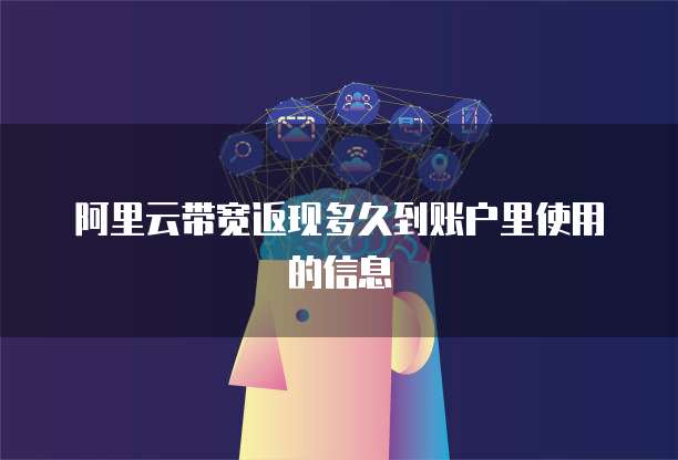 阿里云带宽返现多久到账户里使用的信息