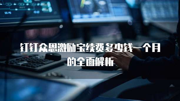 钉钉众恩激励宝续费多少钱一个月的全面解析