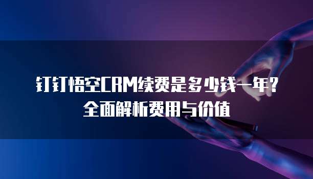 钉钉悟空CRM续费是多少钱一年?全面解析费用与价值
