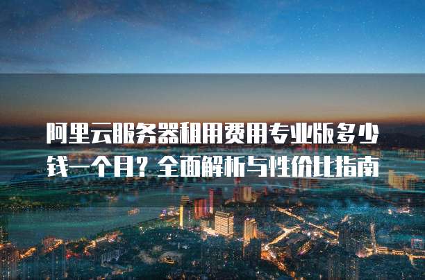 阿里云服务器租用费用专业版多少钱一个月?全面解析与性价比指南